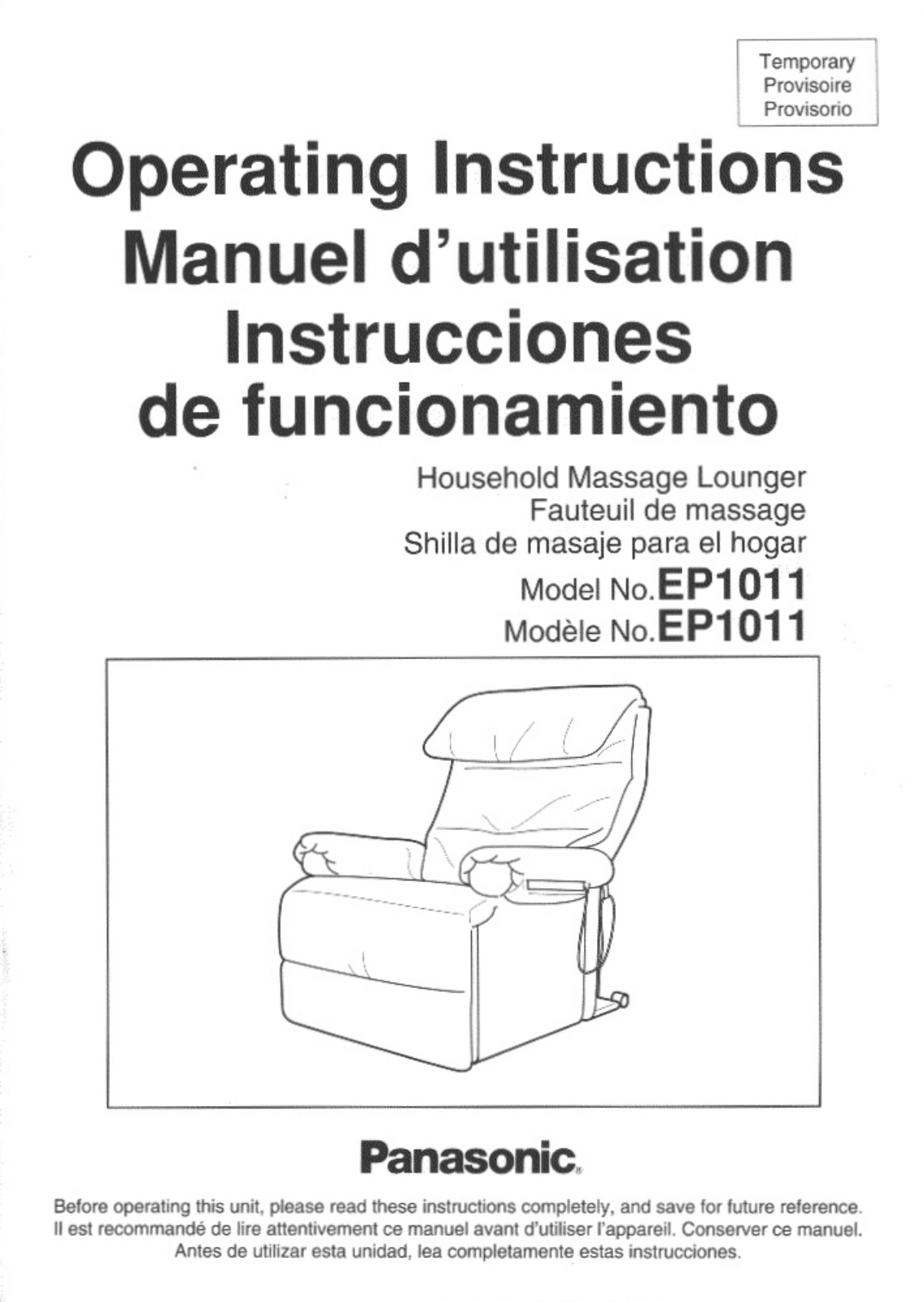 Panasonic EP1011 User Manual