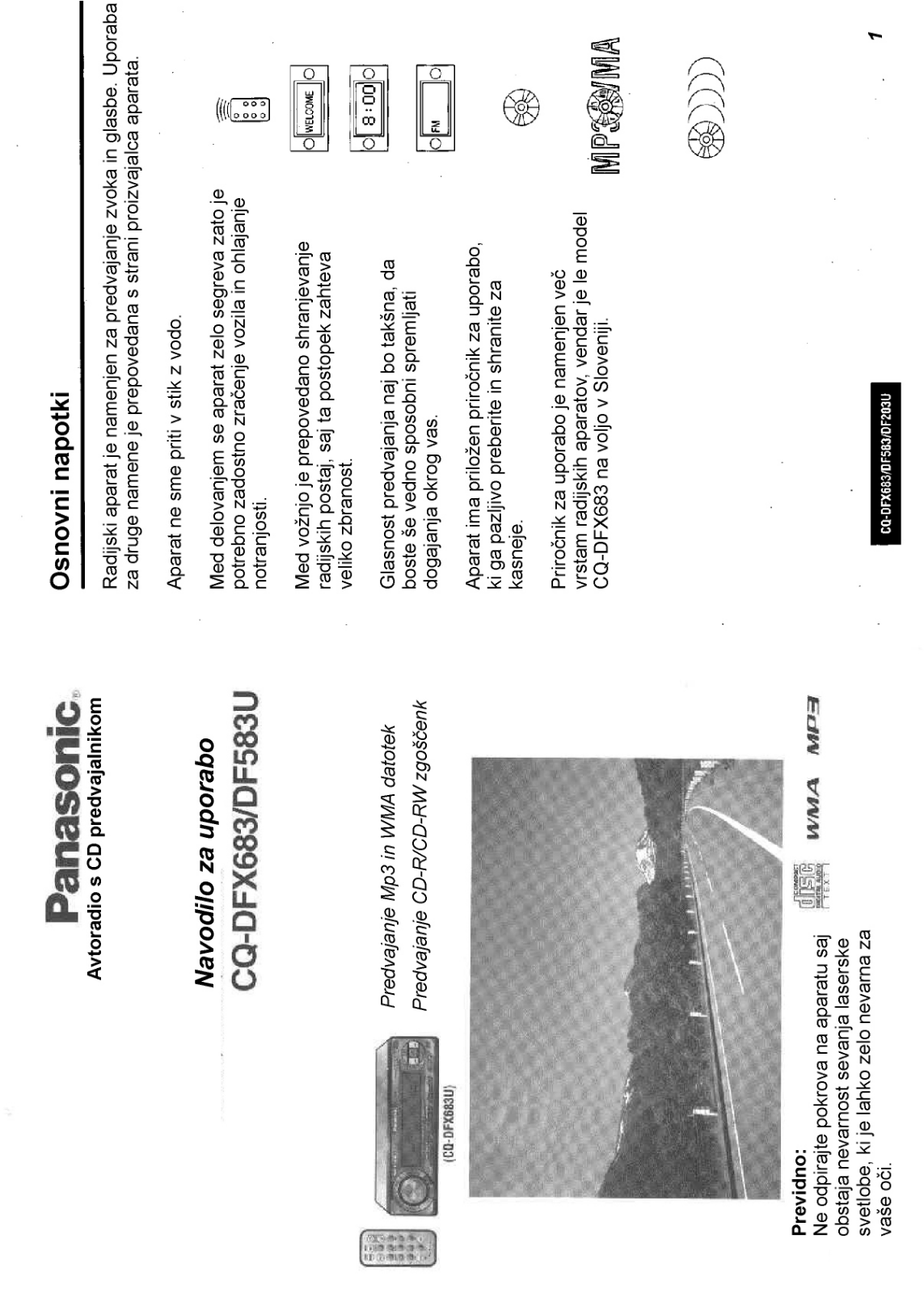 Panasonic CQ-DF583U, CQ-DFX683N Operating Manual