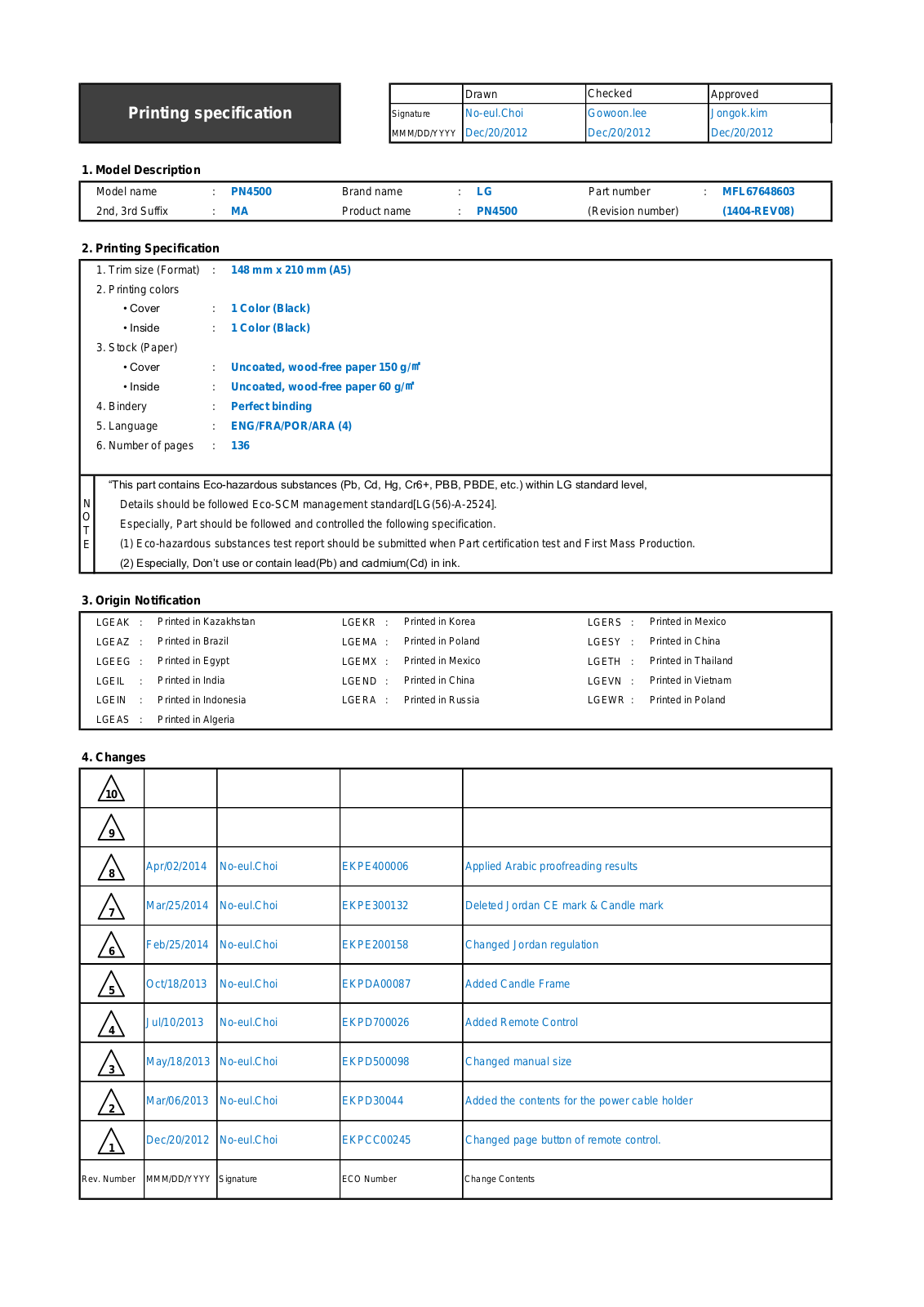 LG 42PN4500-TA Owner’s Manual