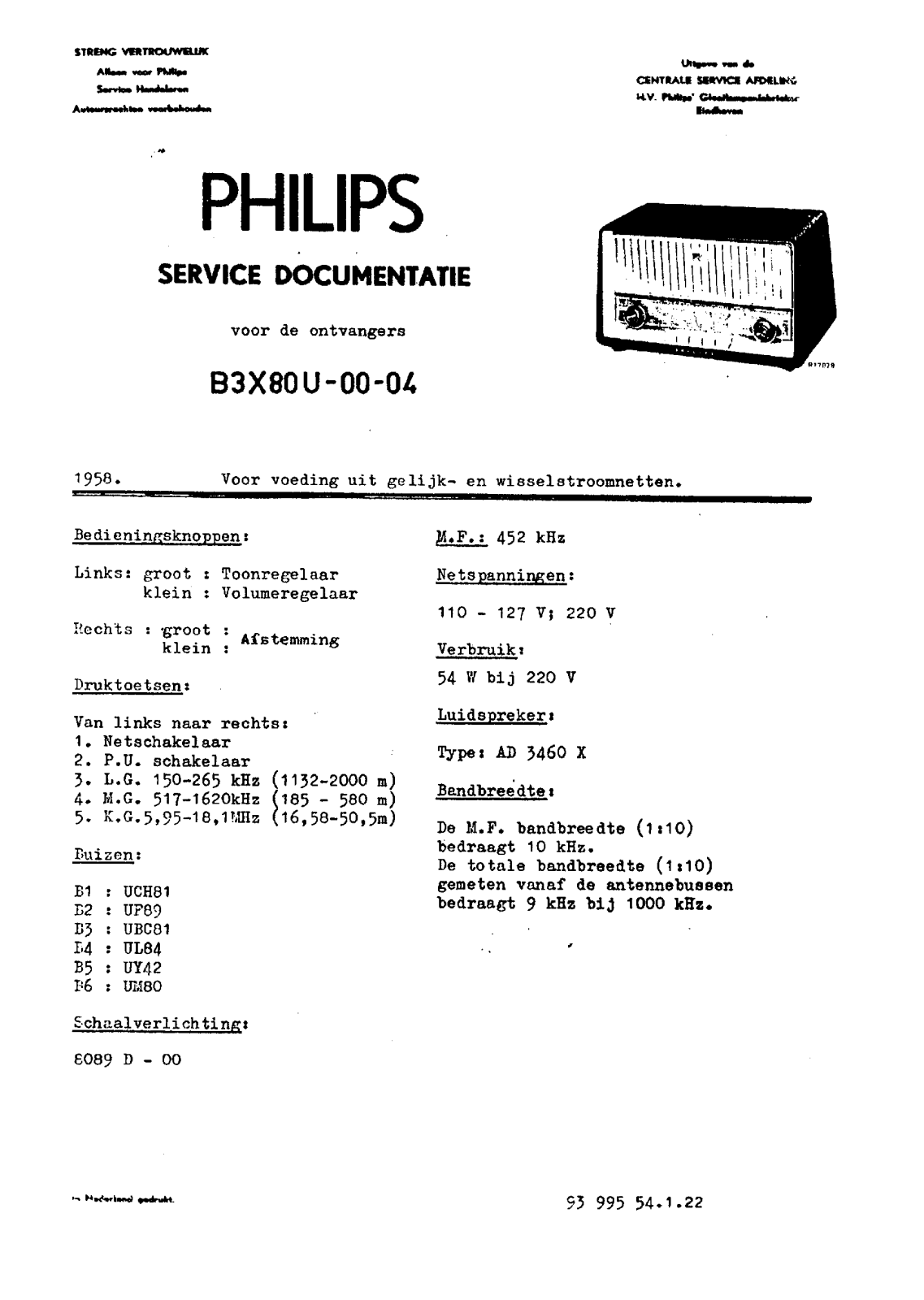 Philips B-3-X-80-U Service Manual