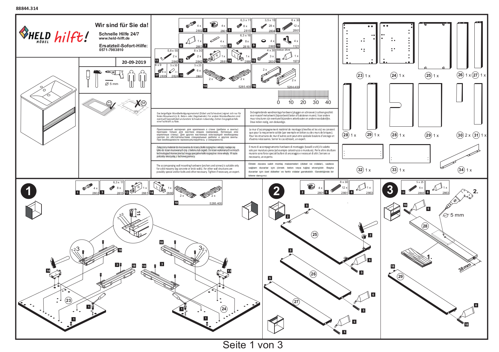 HELD MOBEL Lucca Assembly instructions