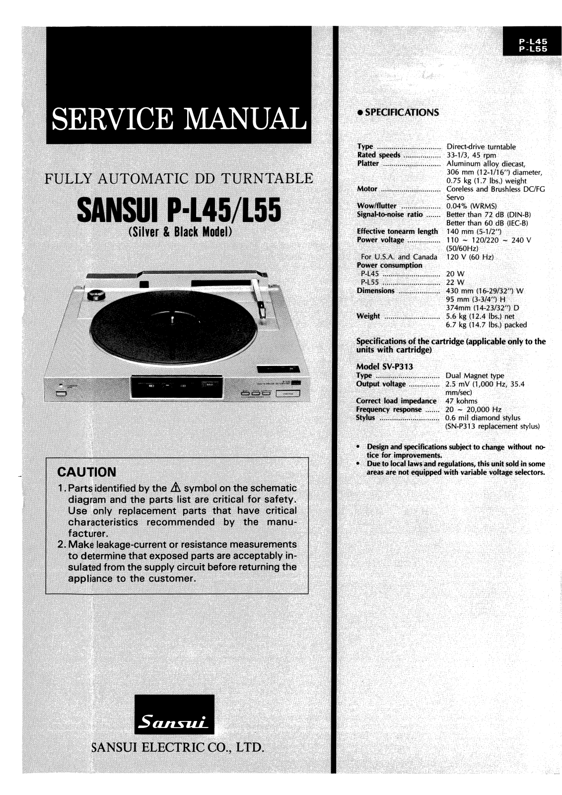 Sansui PL-45, PL-55 Service manual