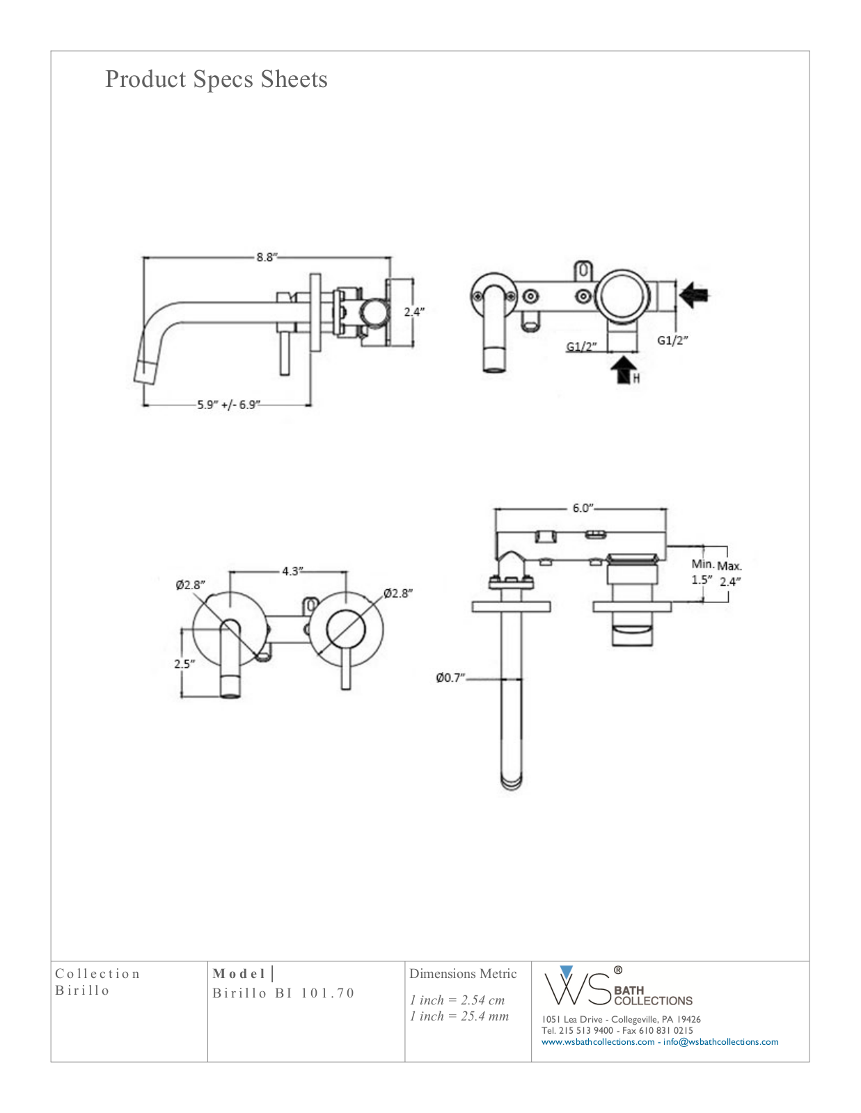 WS Bath Collections WSO3371 Specifications - ManualMachine.com