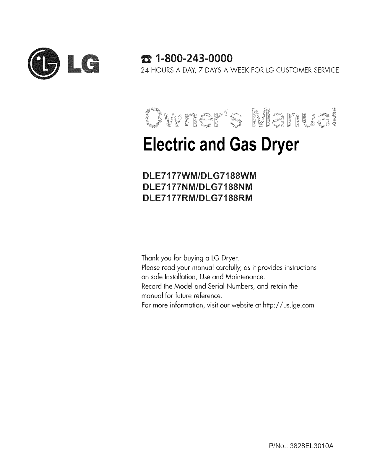 LG DLG7188WM, DLG7188RM, DLE7177WM, DLE7177RM Owner’s Manual