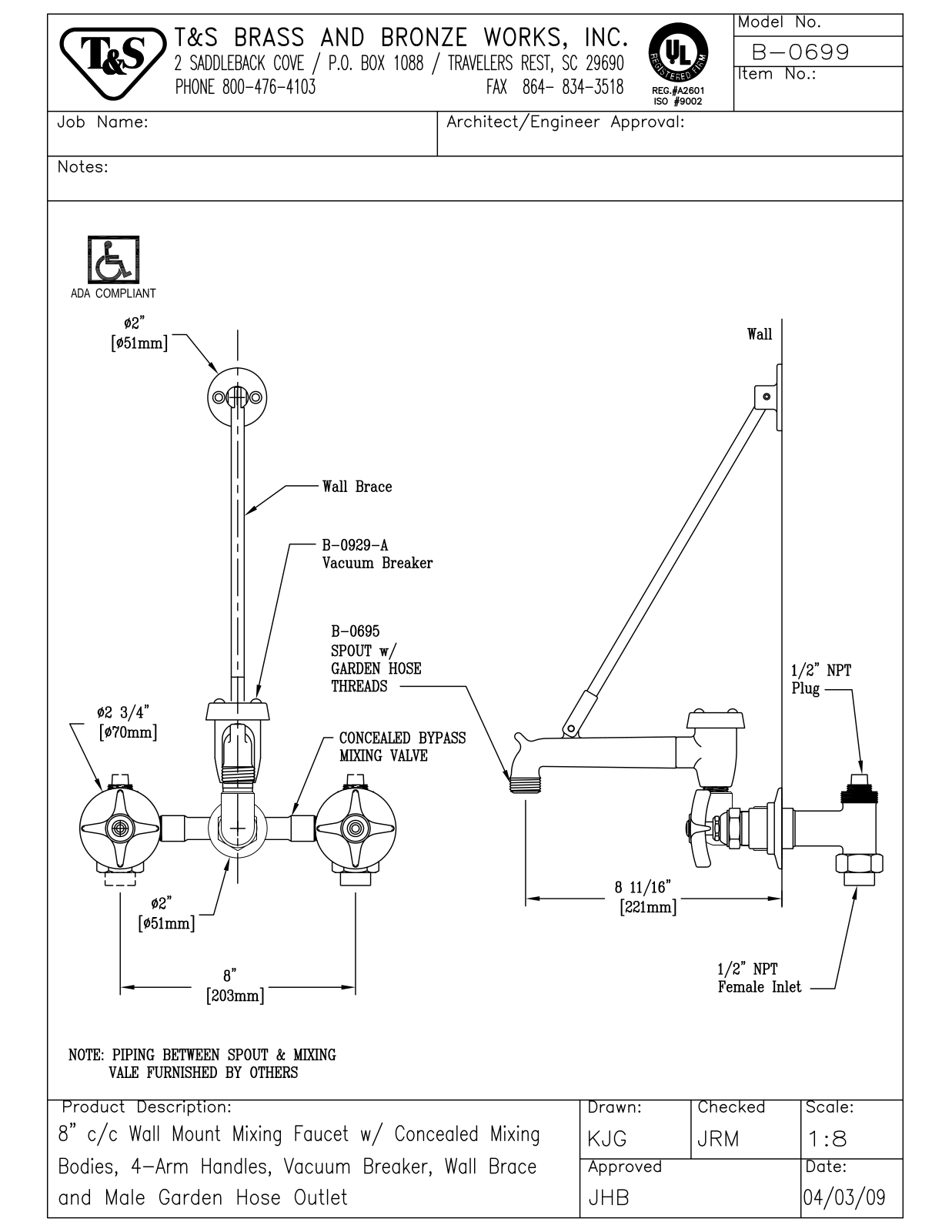 T & S Brass & Bronze Works B-0699 General Manual