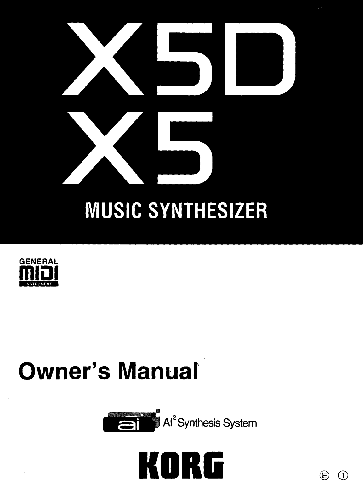 Korg X5, X5D User Manual