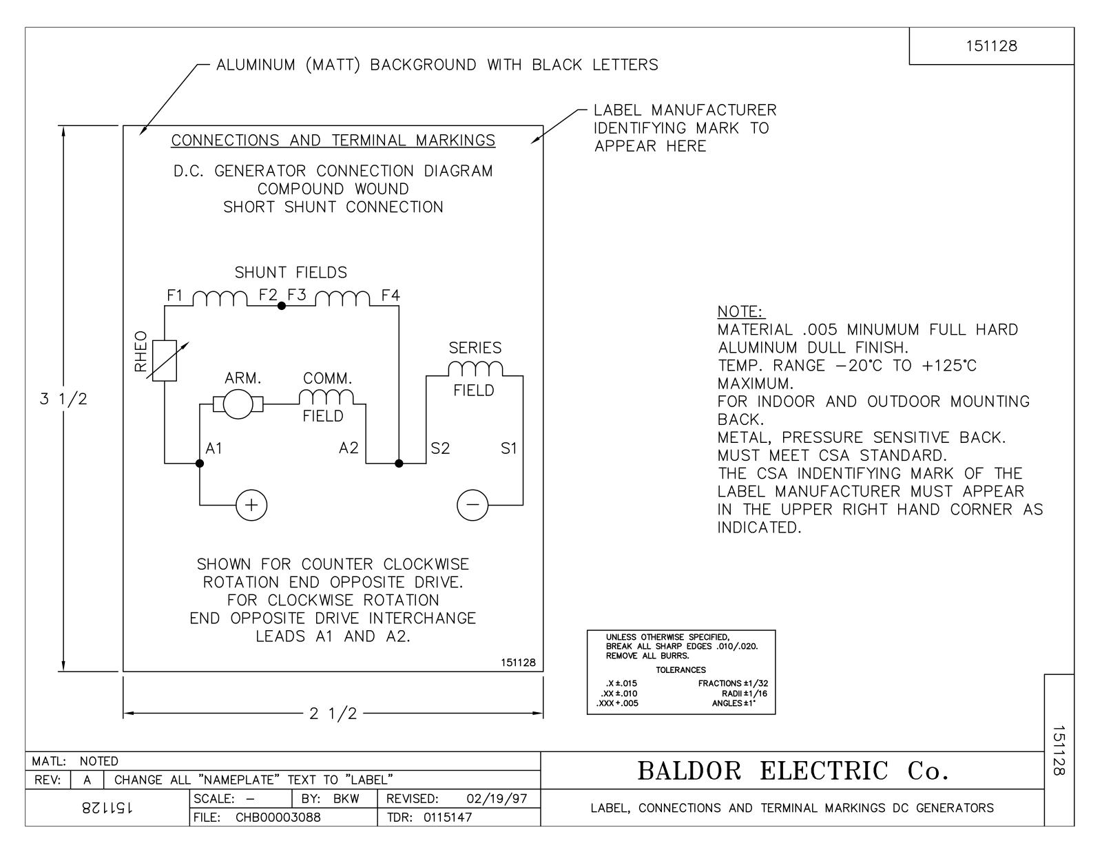 Baldor 151128 Wiring Diagrams