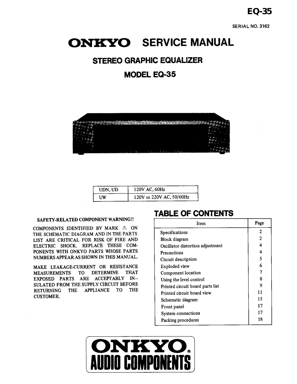 Onkyo EQ-35 Service manual