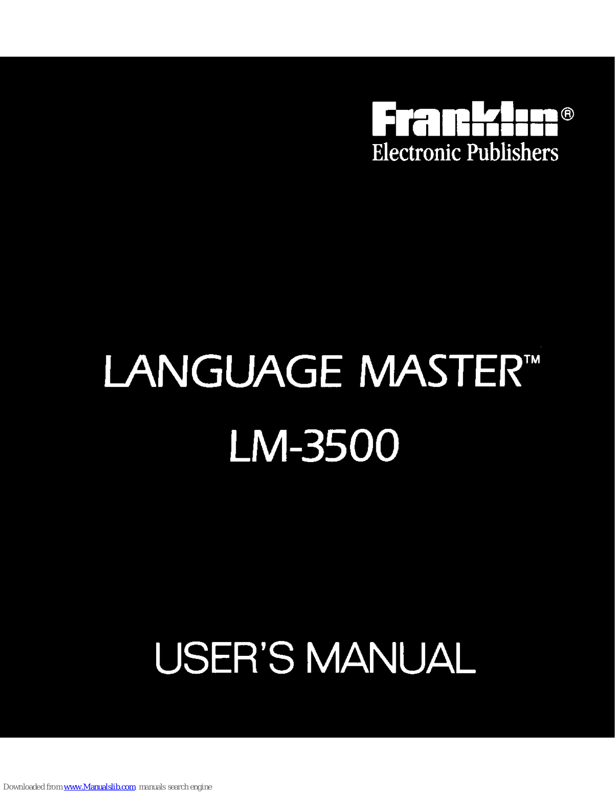 Franklin Language Master LM-3500 User Manual