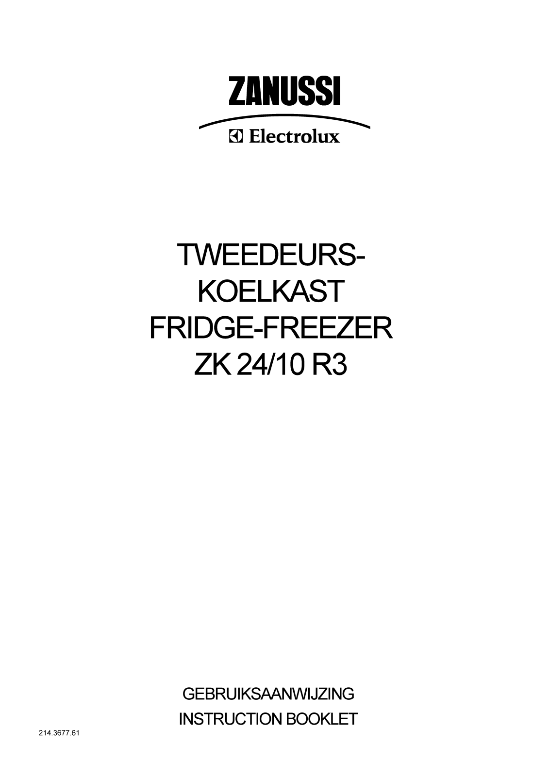 Zanussi ZK24/10R3 USER MANUAL