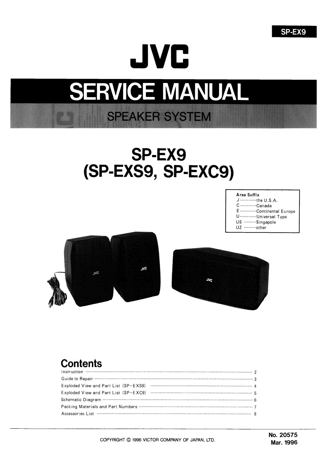 JVC SP-EX9 Service Manual
