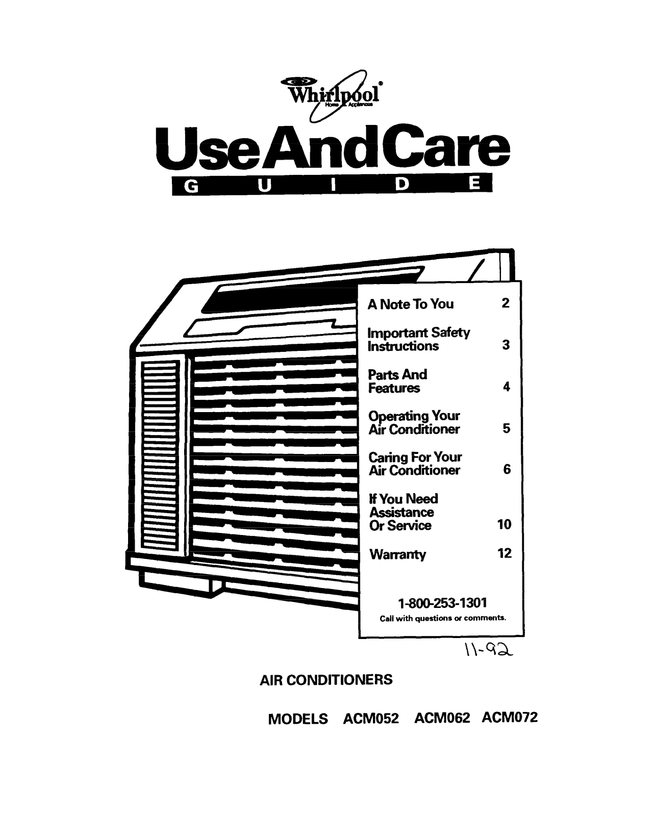 Whirlpool ACM052 User Manual - ManualMachine.com
