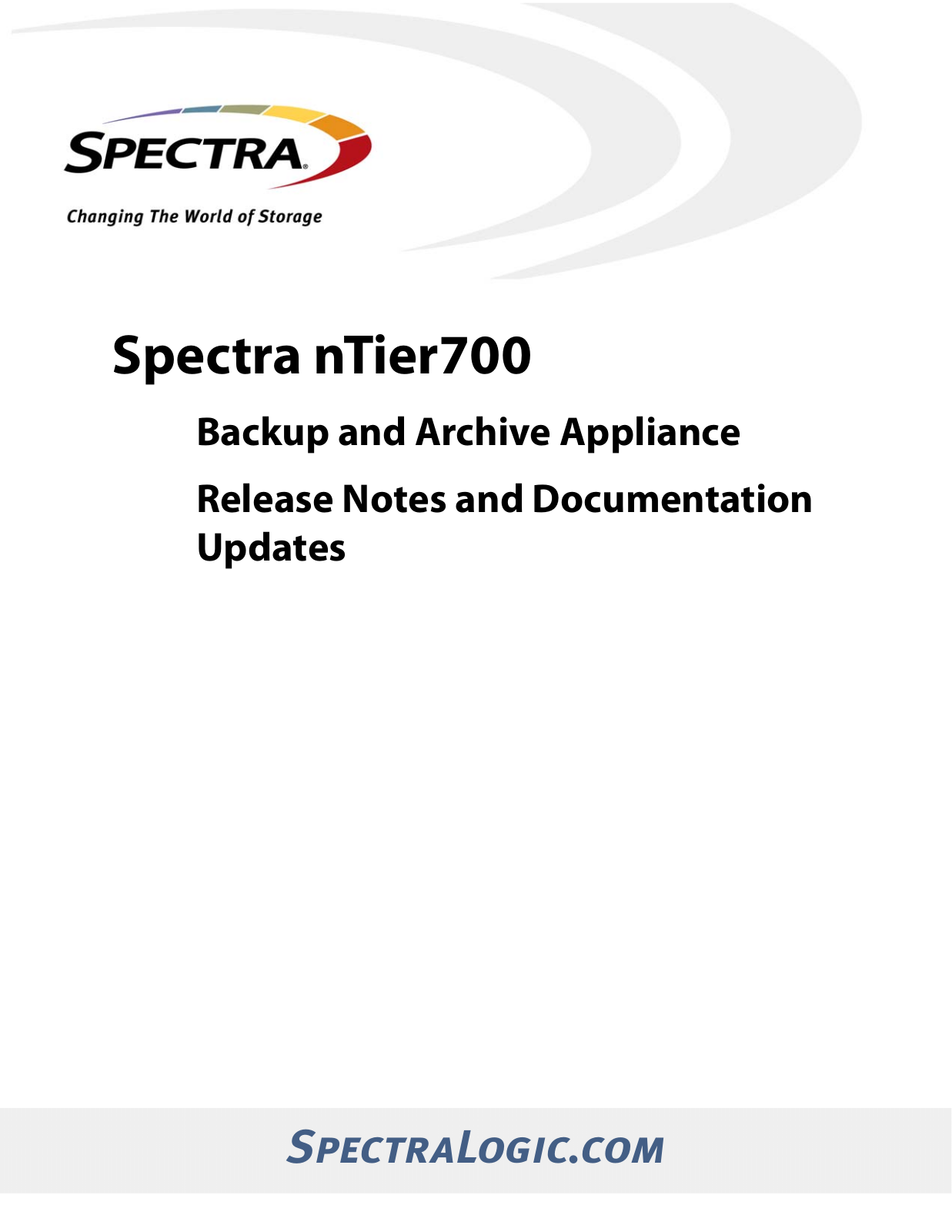 Spectra Logic NTIER700 User Manual