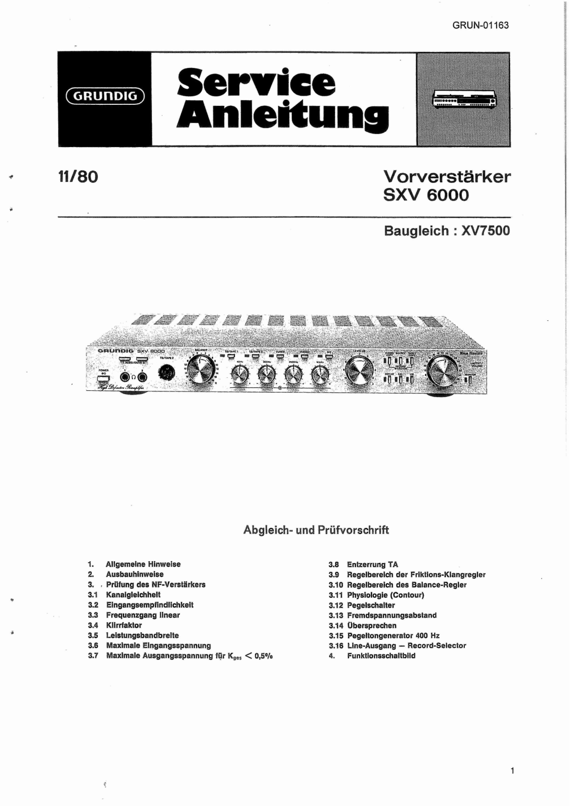 Grundig SXV-6000 Service Manual