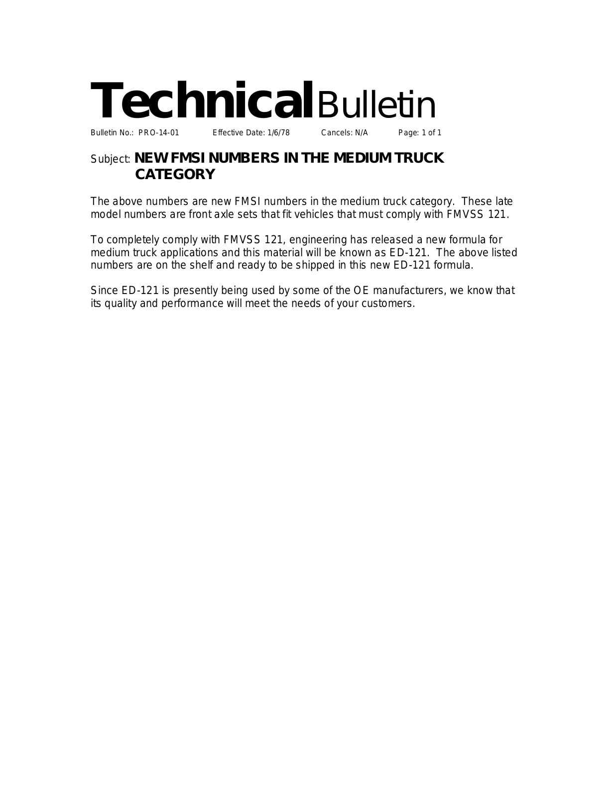 BENDIX TCH-014-001 User Manual