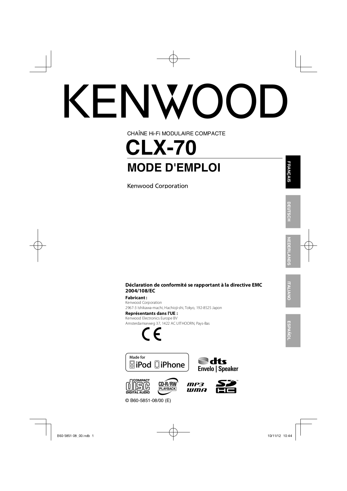 Kenwood CLX-70 User Manual