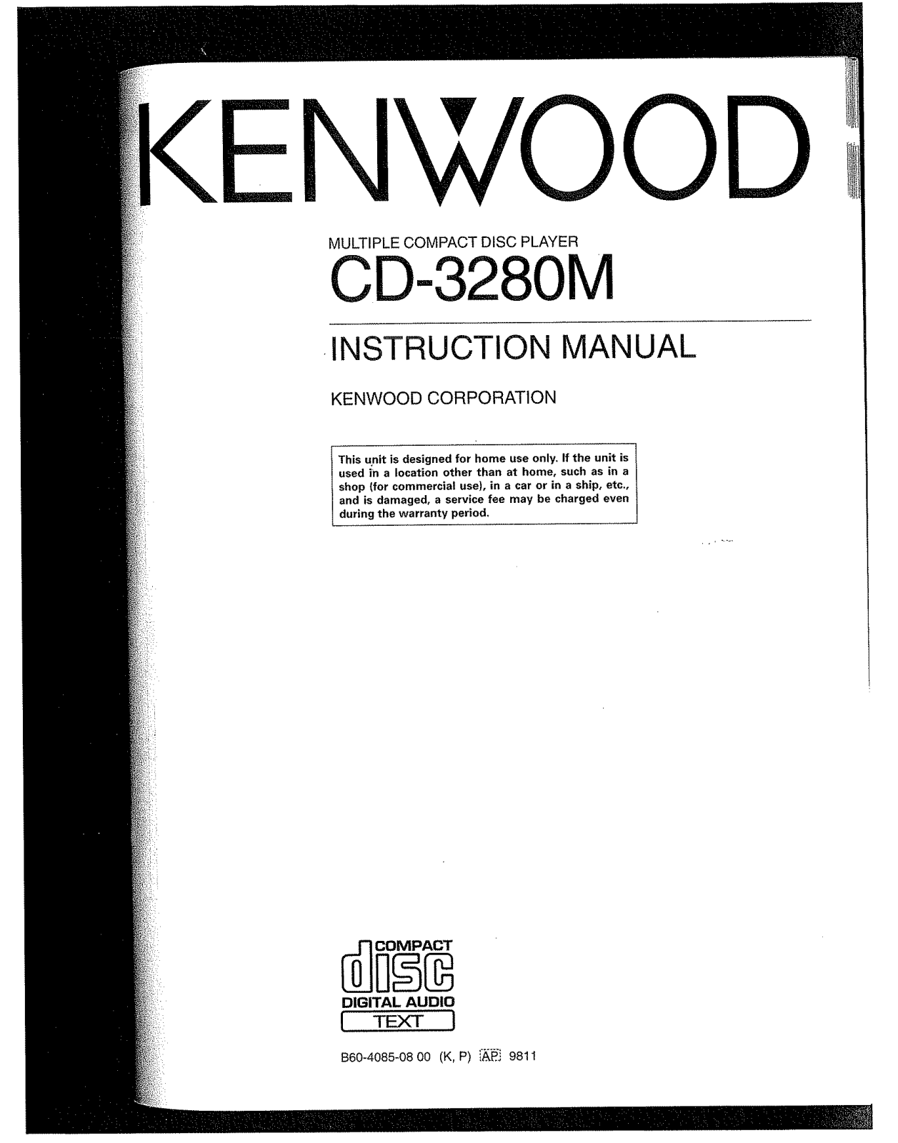 Kenwood CD-3280M User Manual