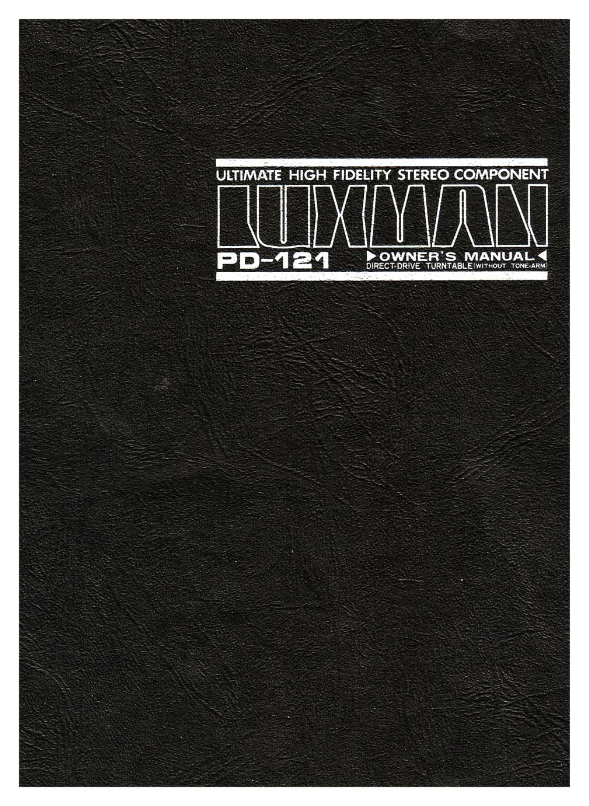 Luxman PD-121 Owners manual