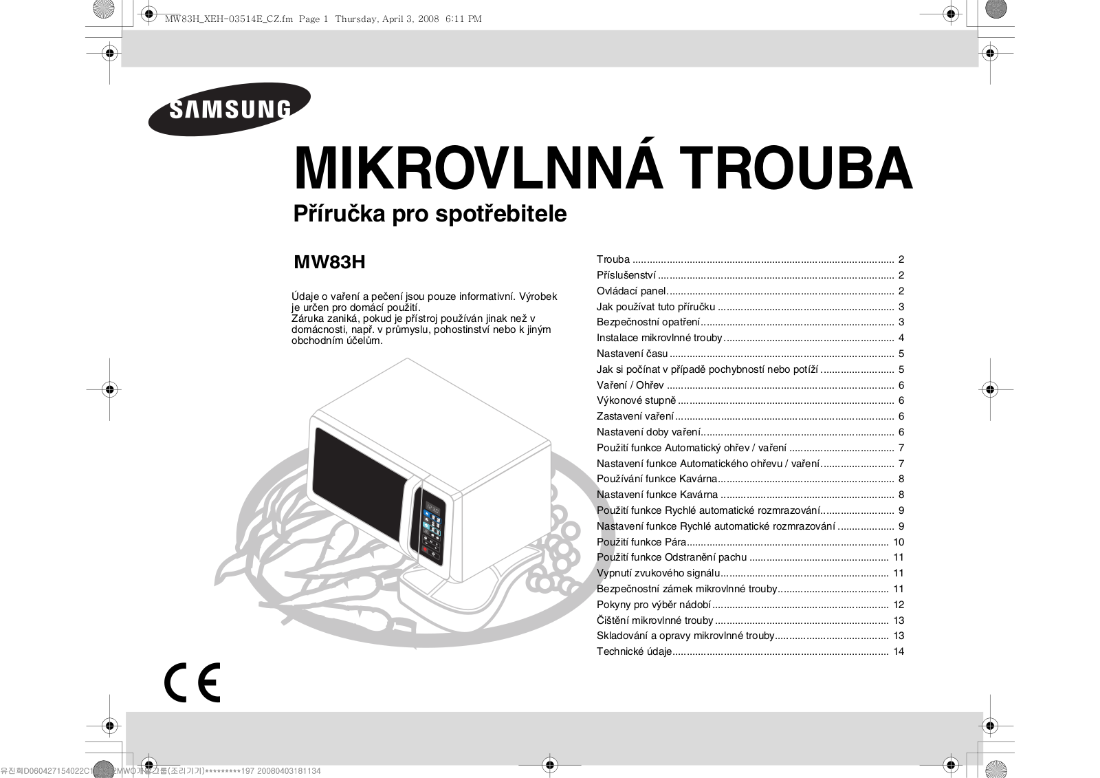 Samsung MW83H User Manual