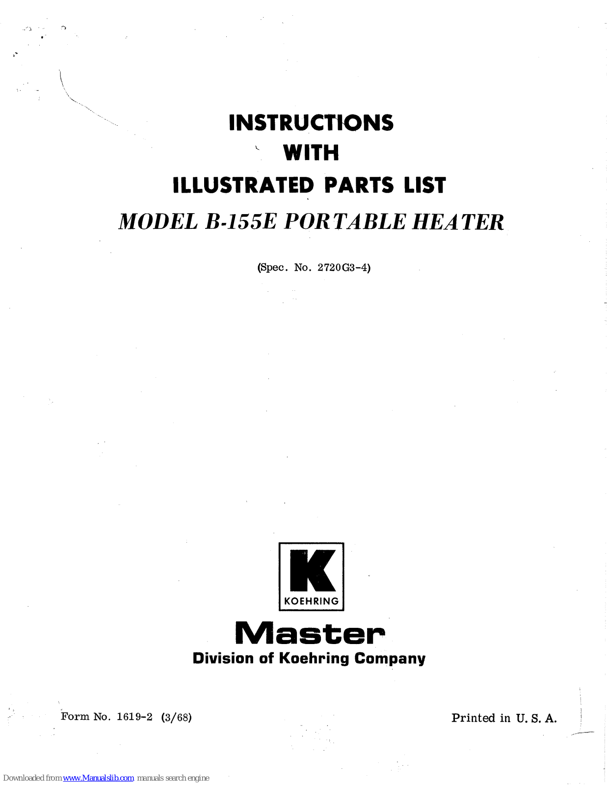 Master B-155E User Manual