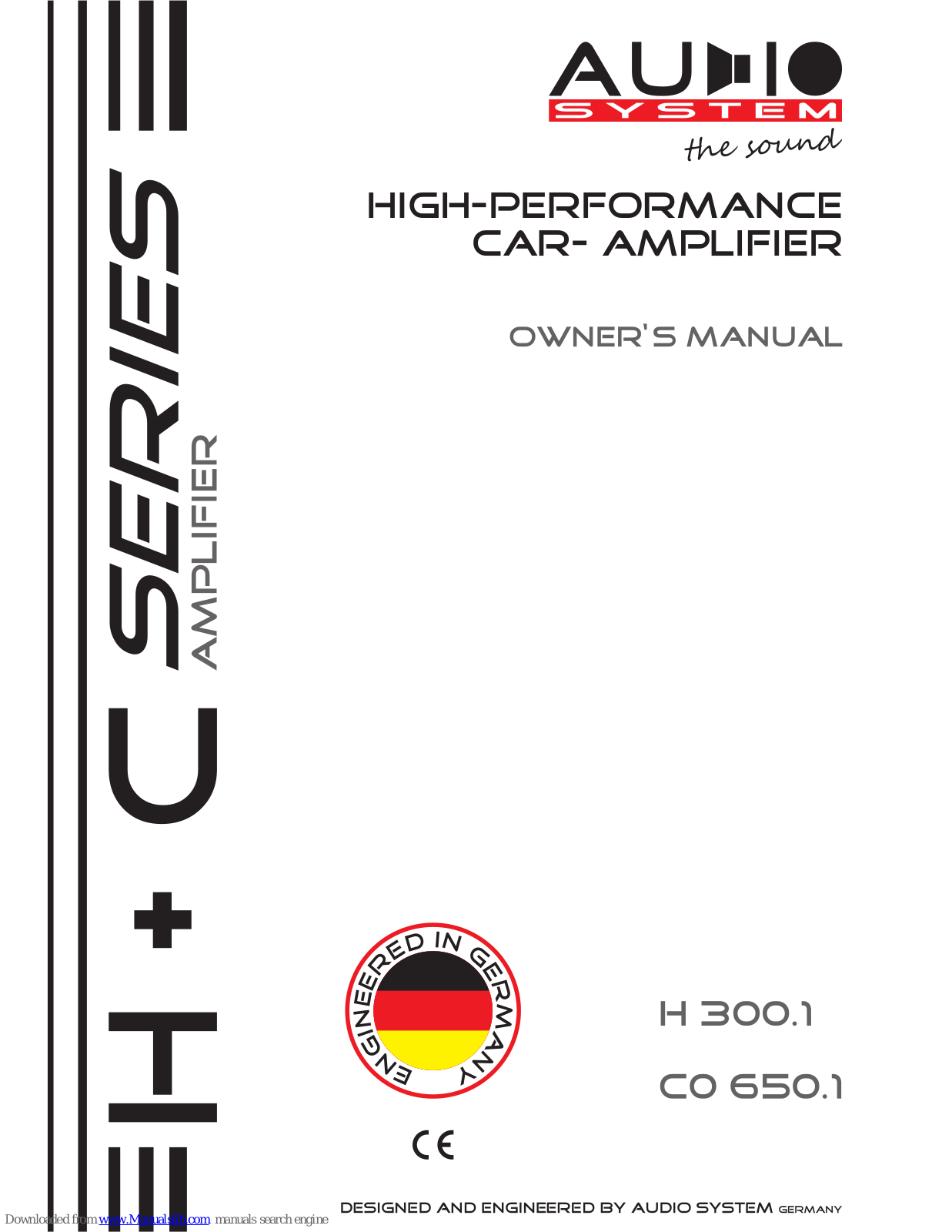 Audio System H 300.1, CO 650.1 Owner's Manual