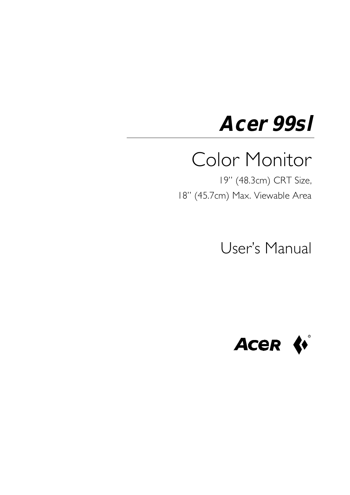 Acer MN99SL User Manual