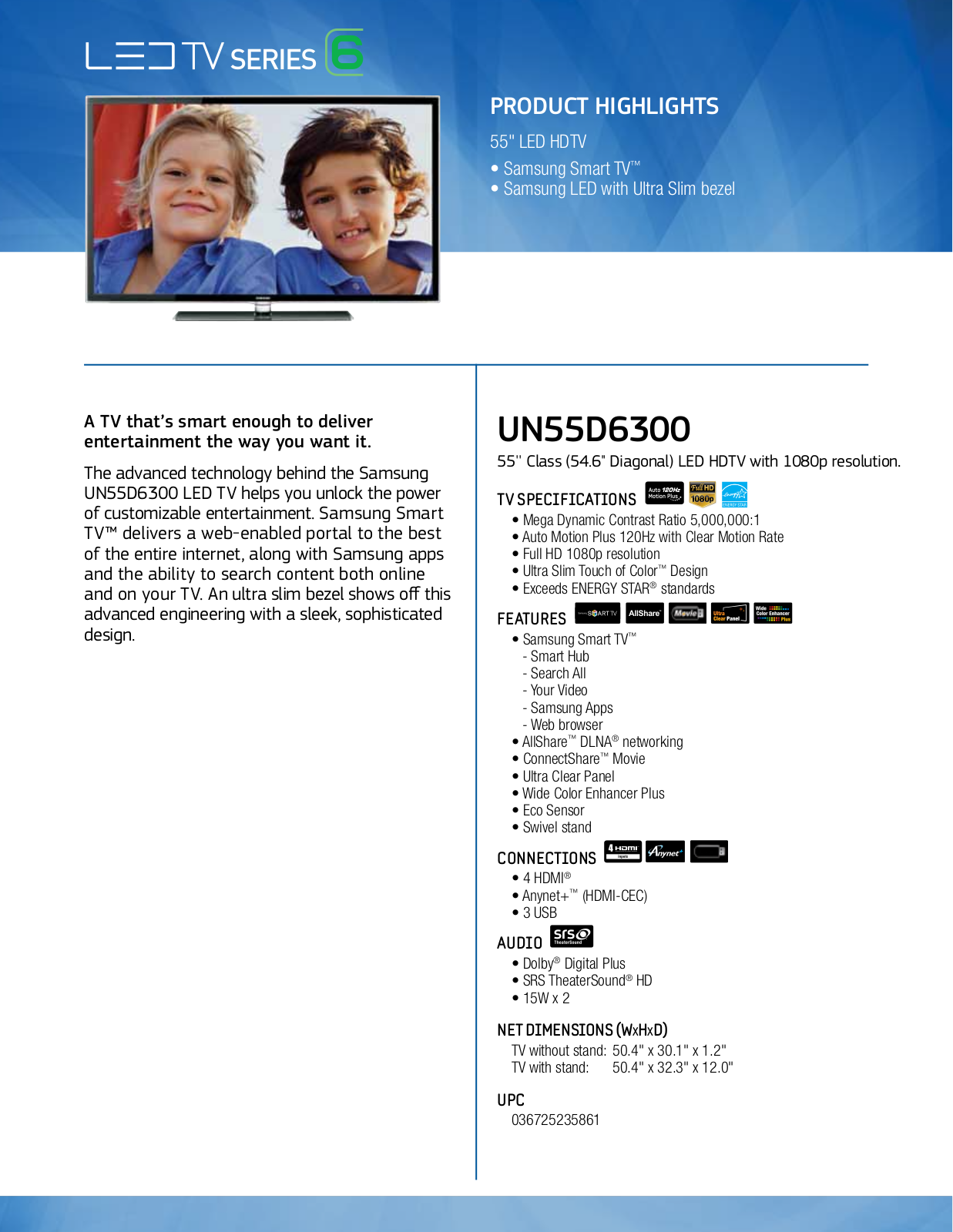 Samsung UN55D6300 User Manual