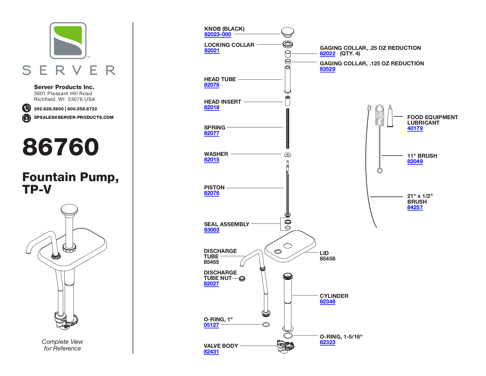 Server 86760 Parts Manual