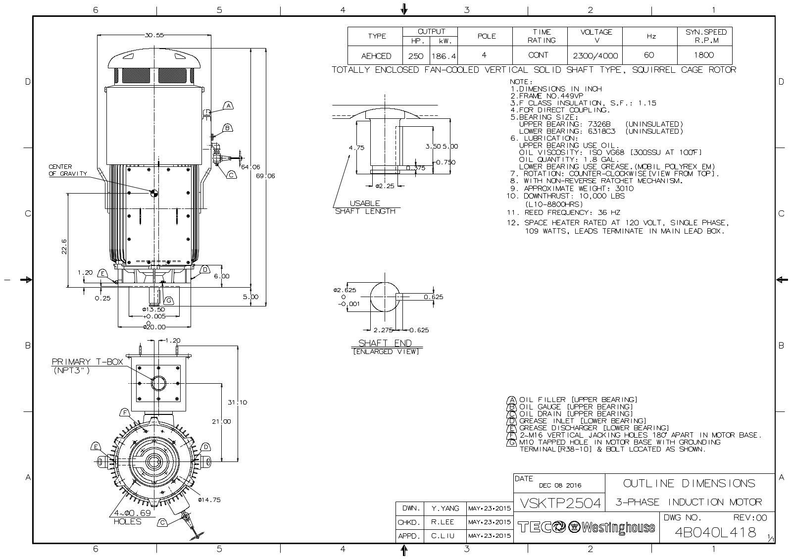 Teco VSKTP2504 Reference Drawing