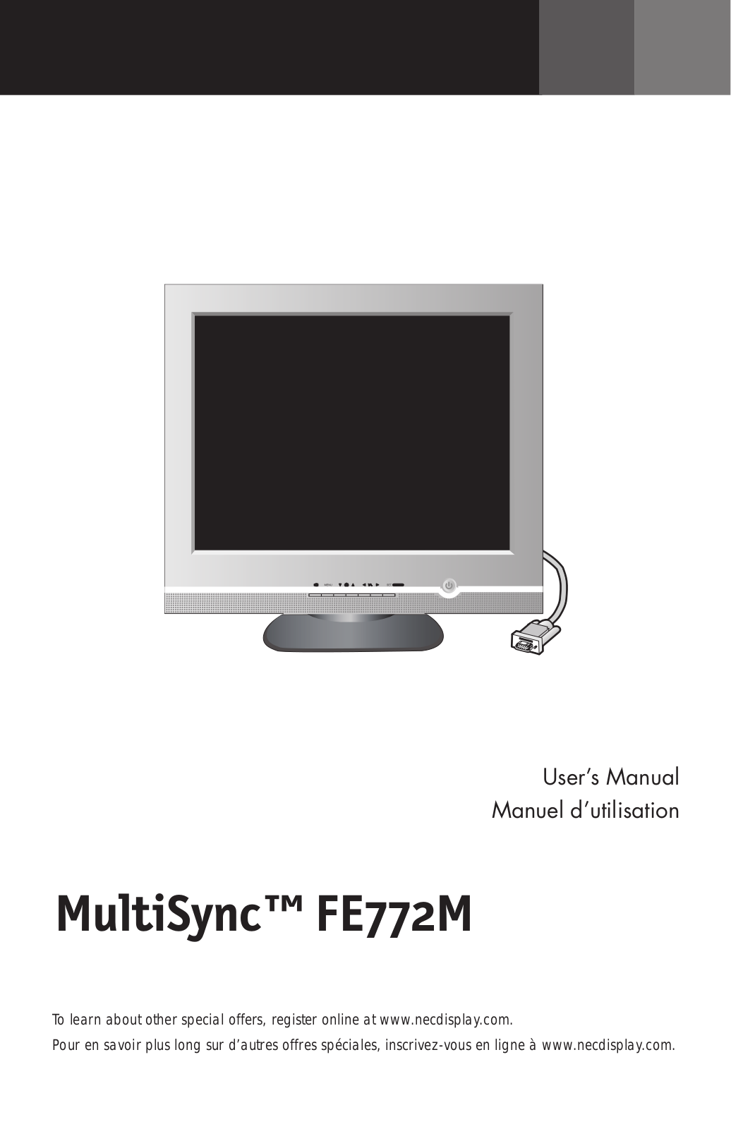 NEC MultiSync FE772M-BK User Manual