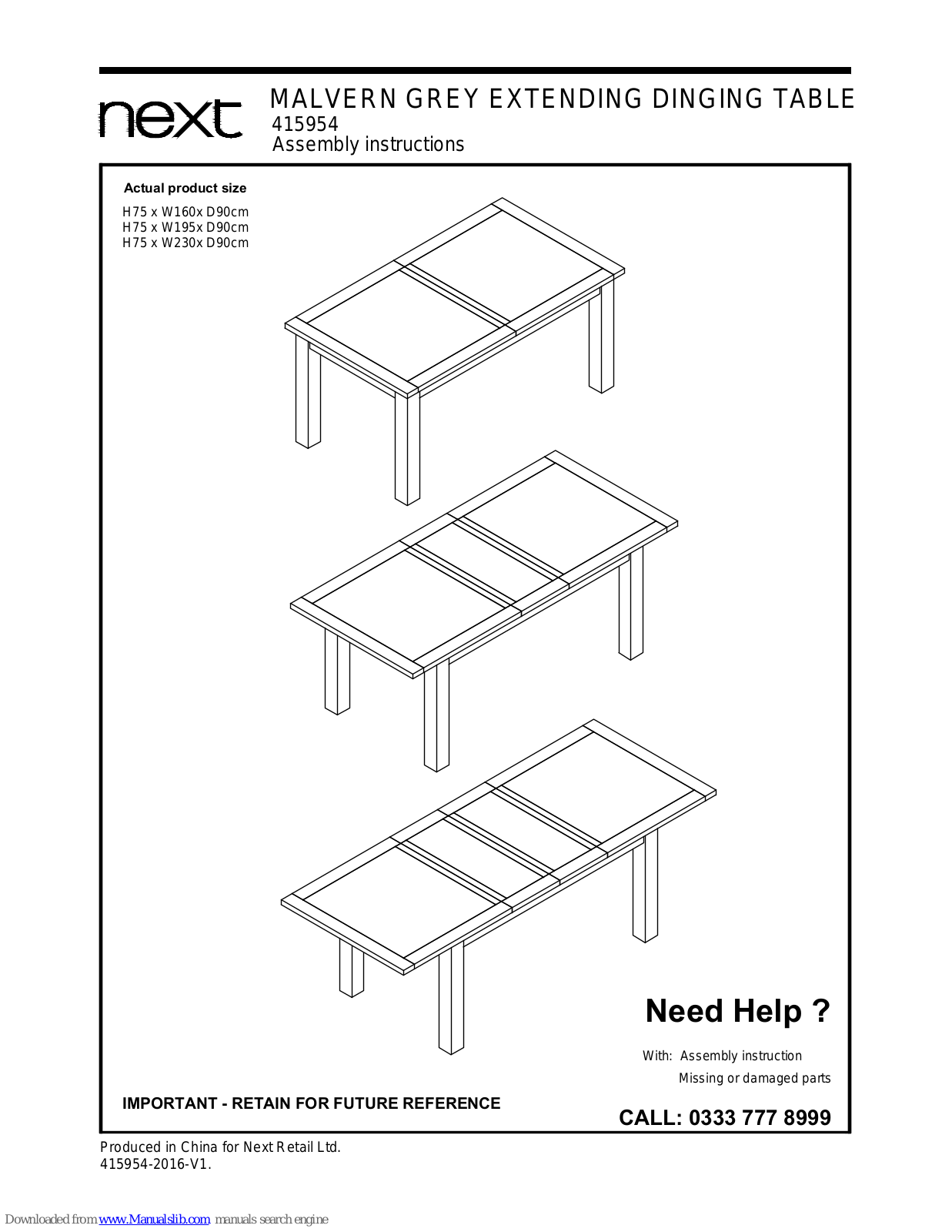 Next 415954 Assembly  Manual - ManualMachine.com