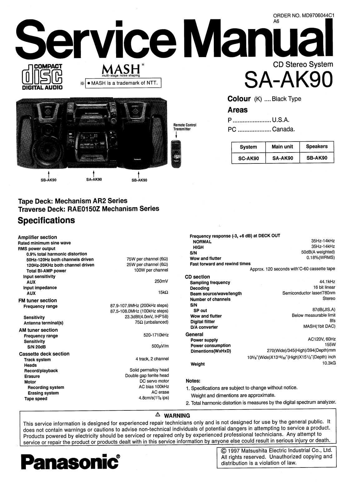 sa sa ak90 Service Manual