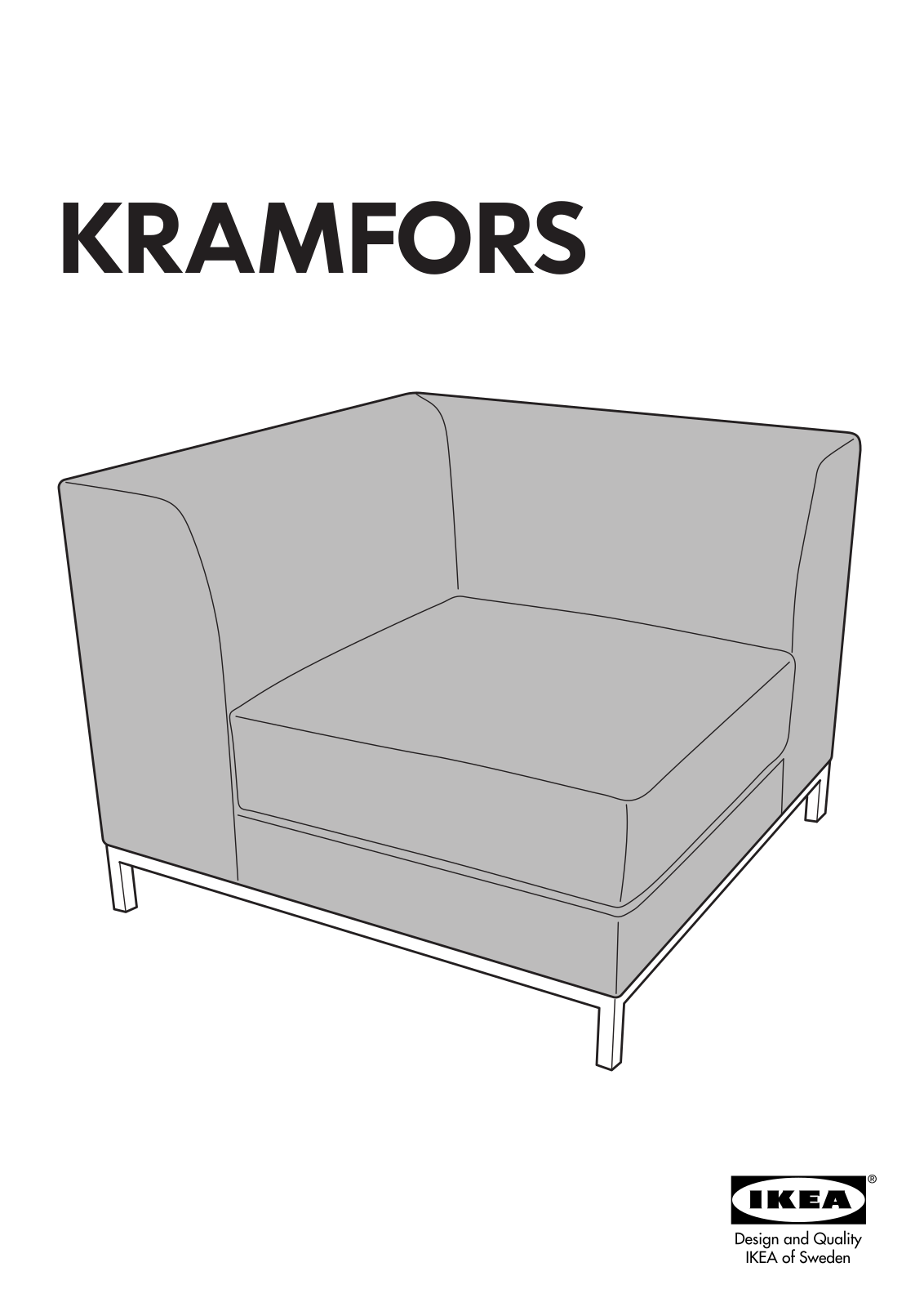 IKEA KRAMFORS CORNER SECTION COVER Assembly Instruction