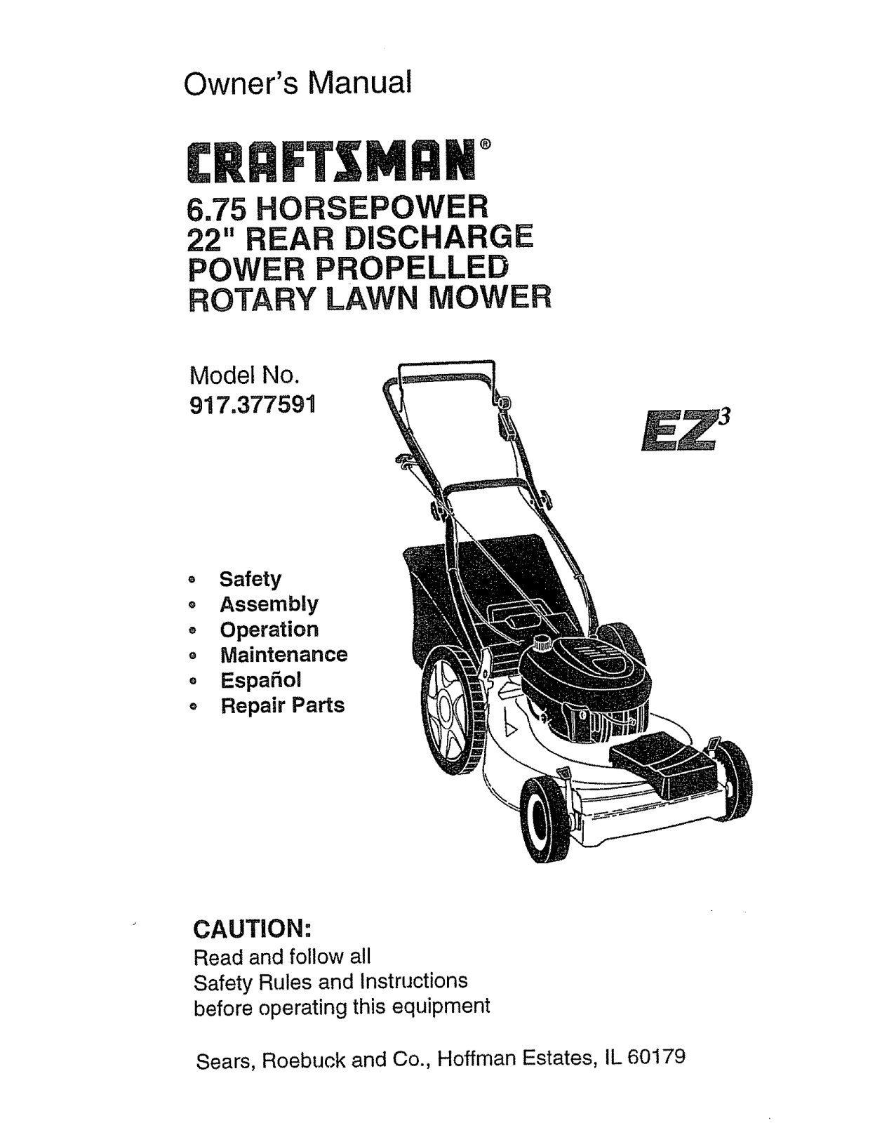 Craftsman 917.377591 User Manual