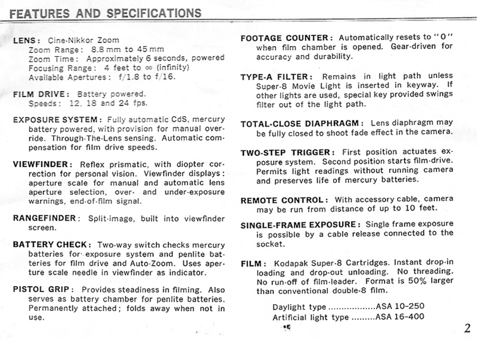 Nikon Super Zoom 8 Instruction Manual