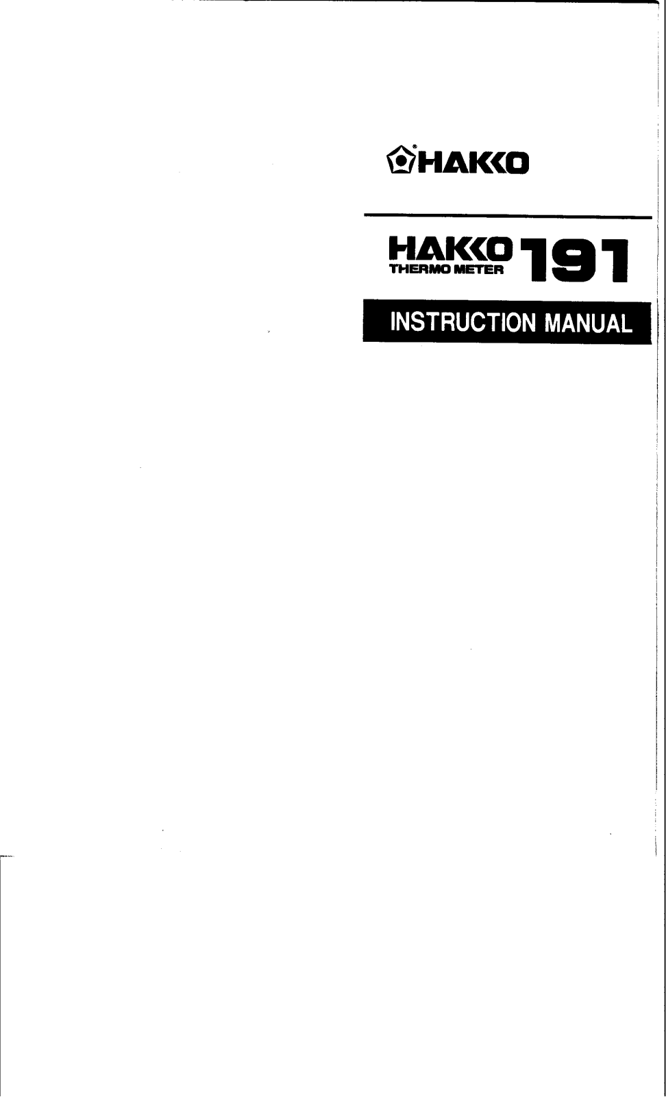 Hakko 191 User Manual