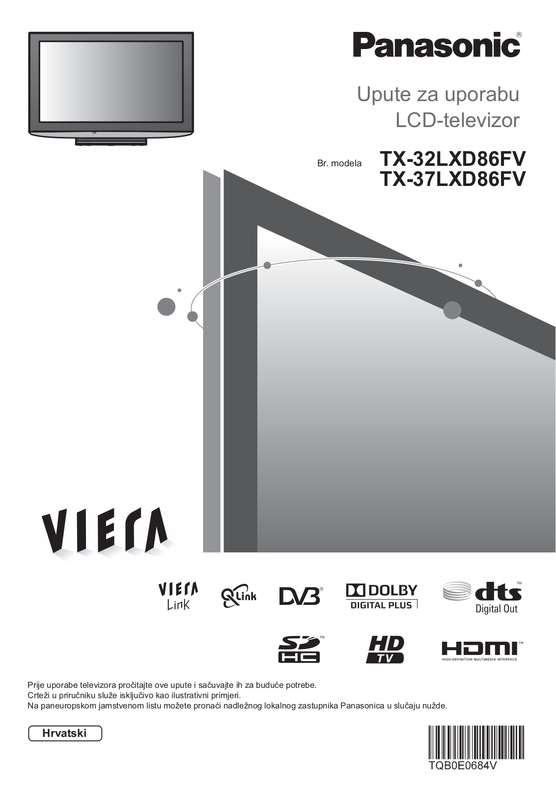 Panasonic TX-32LXD86FV, TX-37LXD86FV User Manual