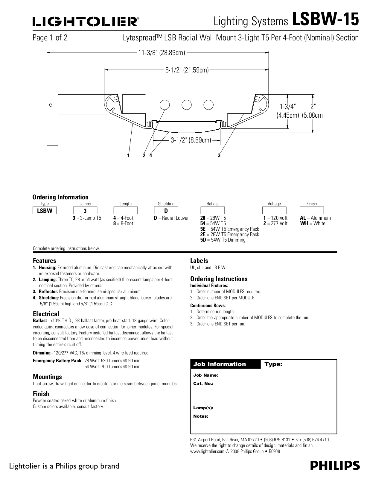 Lightolier LSBW-15 User Manual