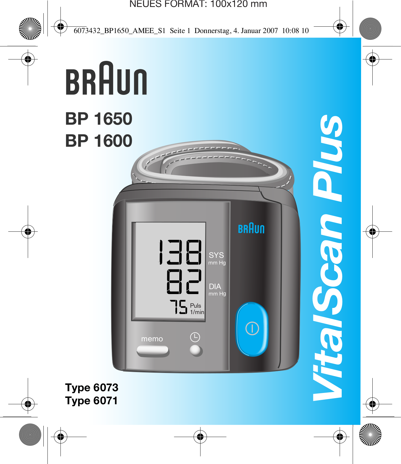 Braun BP 1600, BP 1650 User Manual