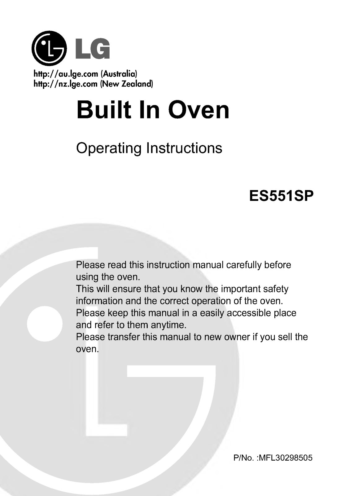 LG ES551SP User Manual