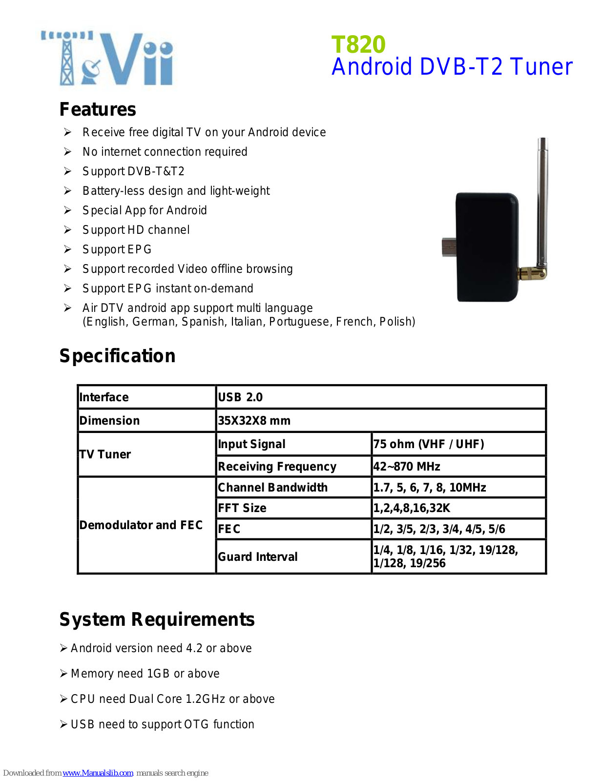 TeVii T820 User Manual - ManualMachine.com