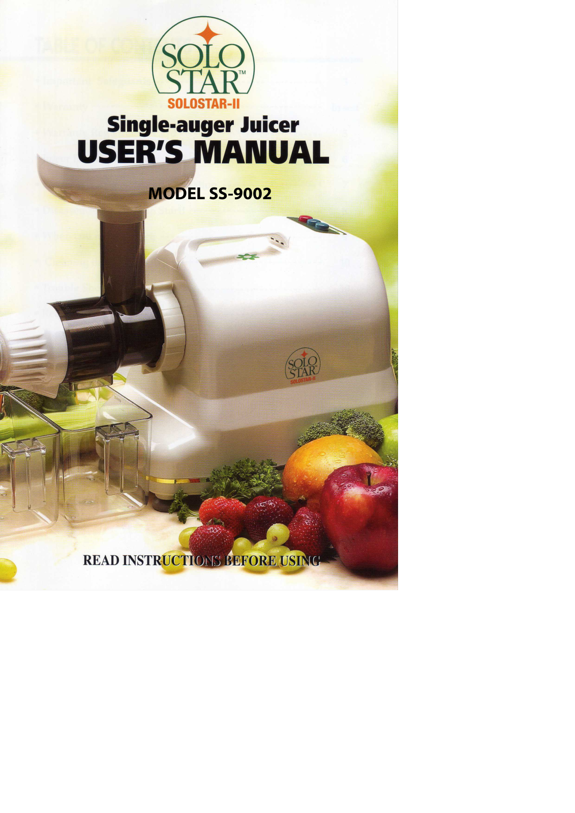 Solo SS-9002 User Manual