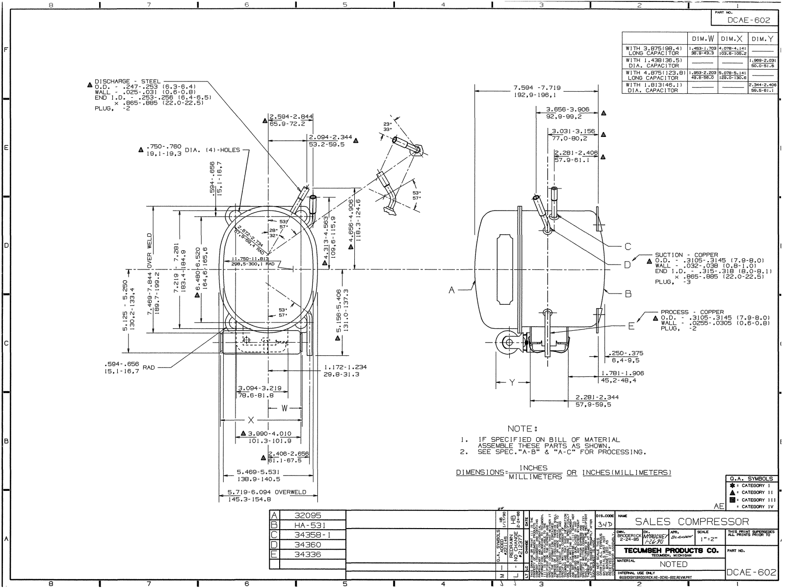 Tecumseh AEA4440AXA, AEA4440YXA, AEA4440YXD Drawing Data