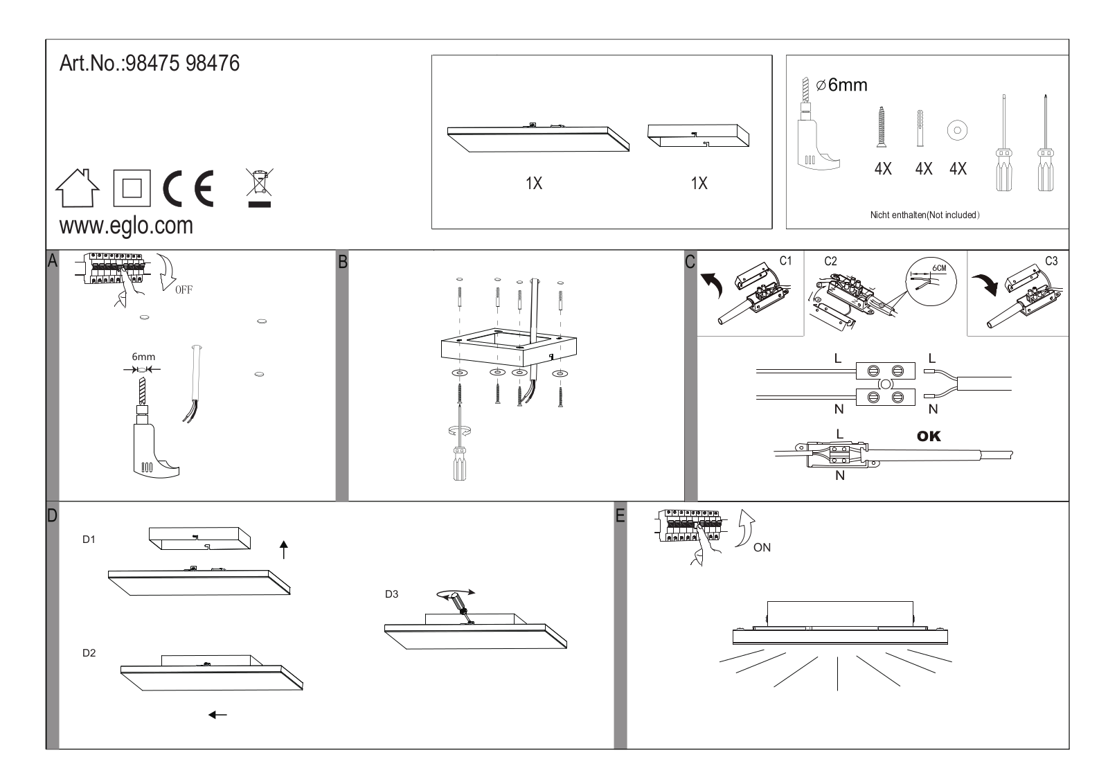 Eglo 98475 User manual