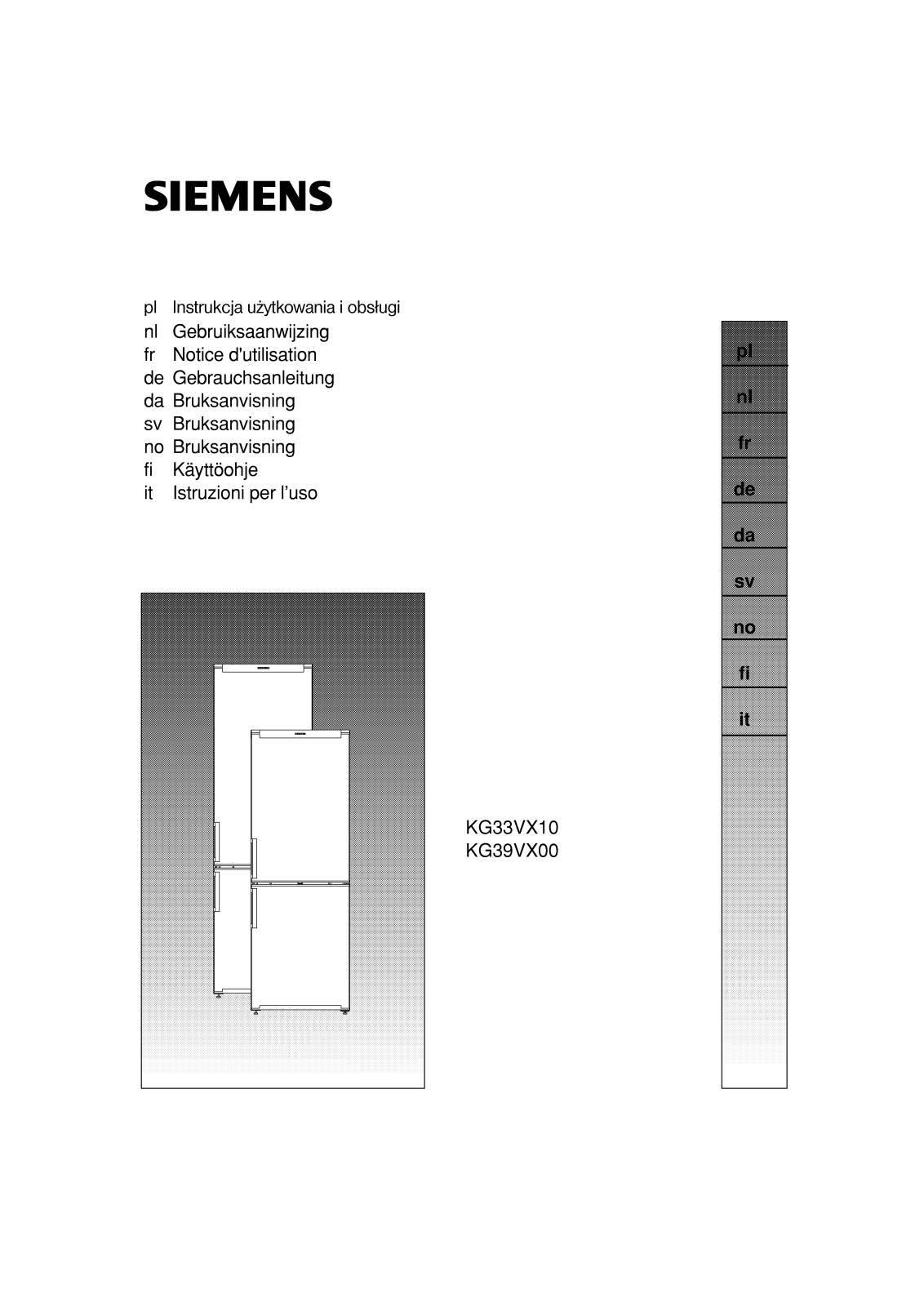 SIEMENS KG39VX00 User Manual