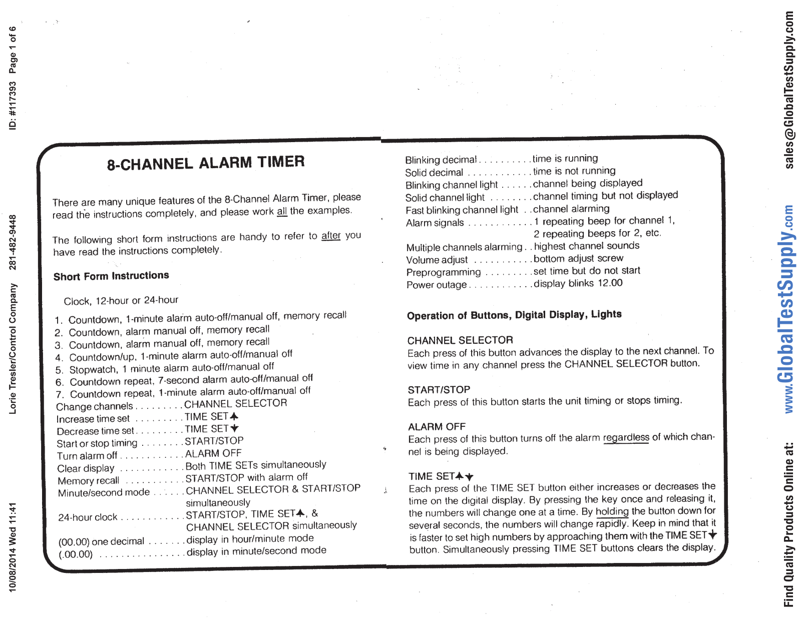 Traceable 5005 User manual