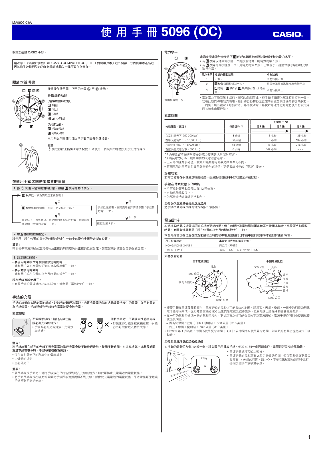 CASIO 5096OC User Manual