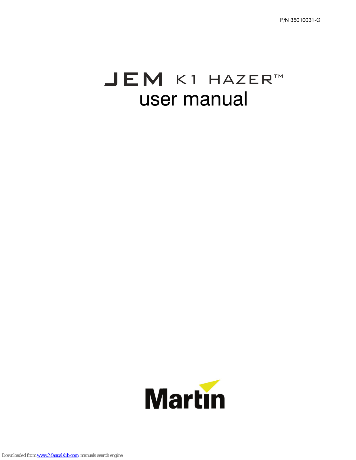 Martin JEM K1 Hazer User Manual