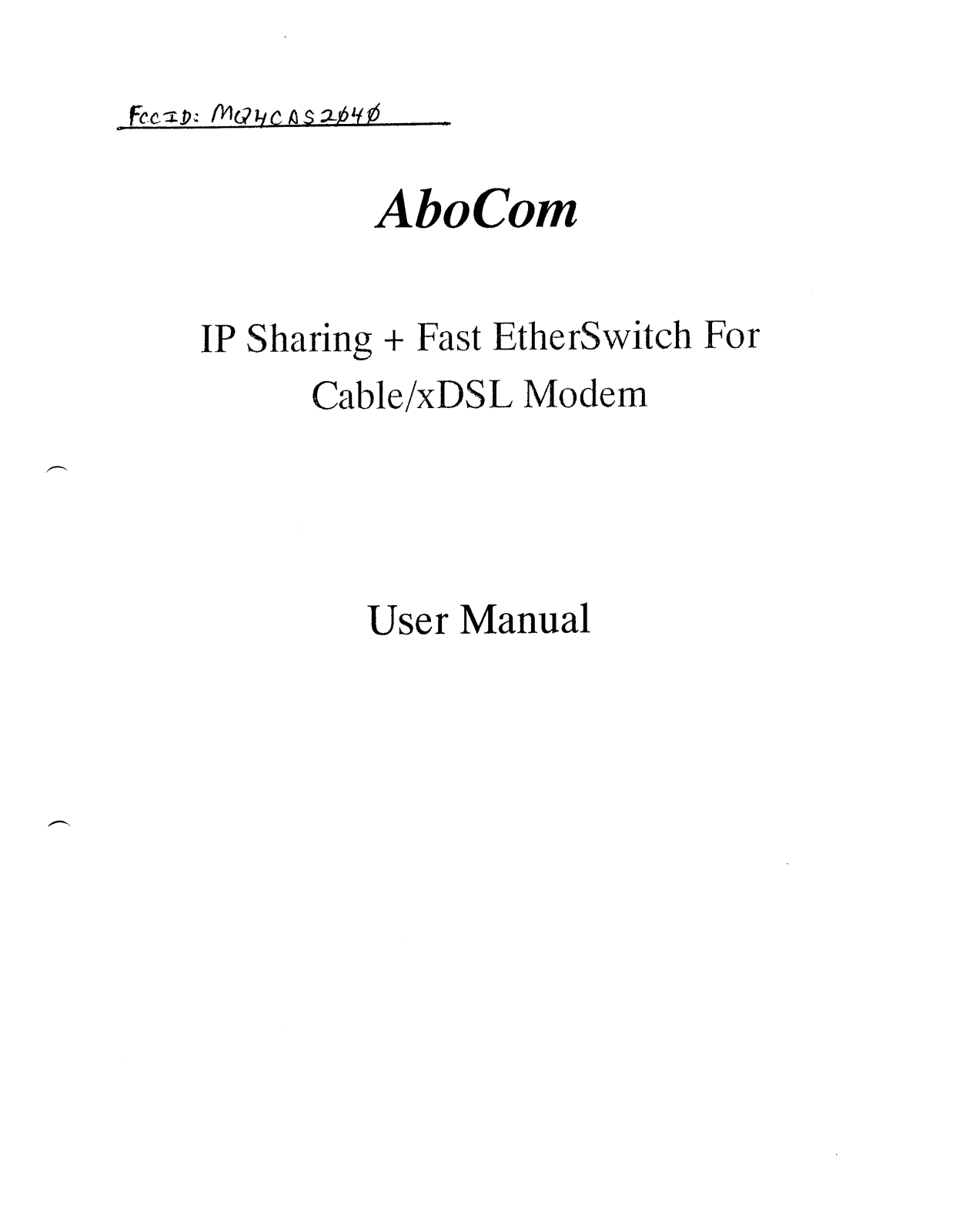 Abocom Systems CAS2040 User Manual