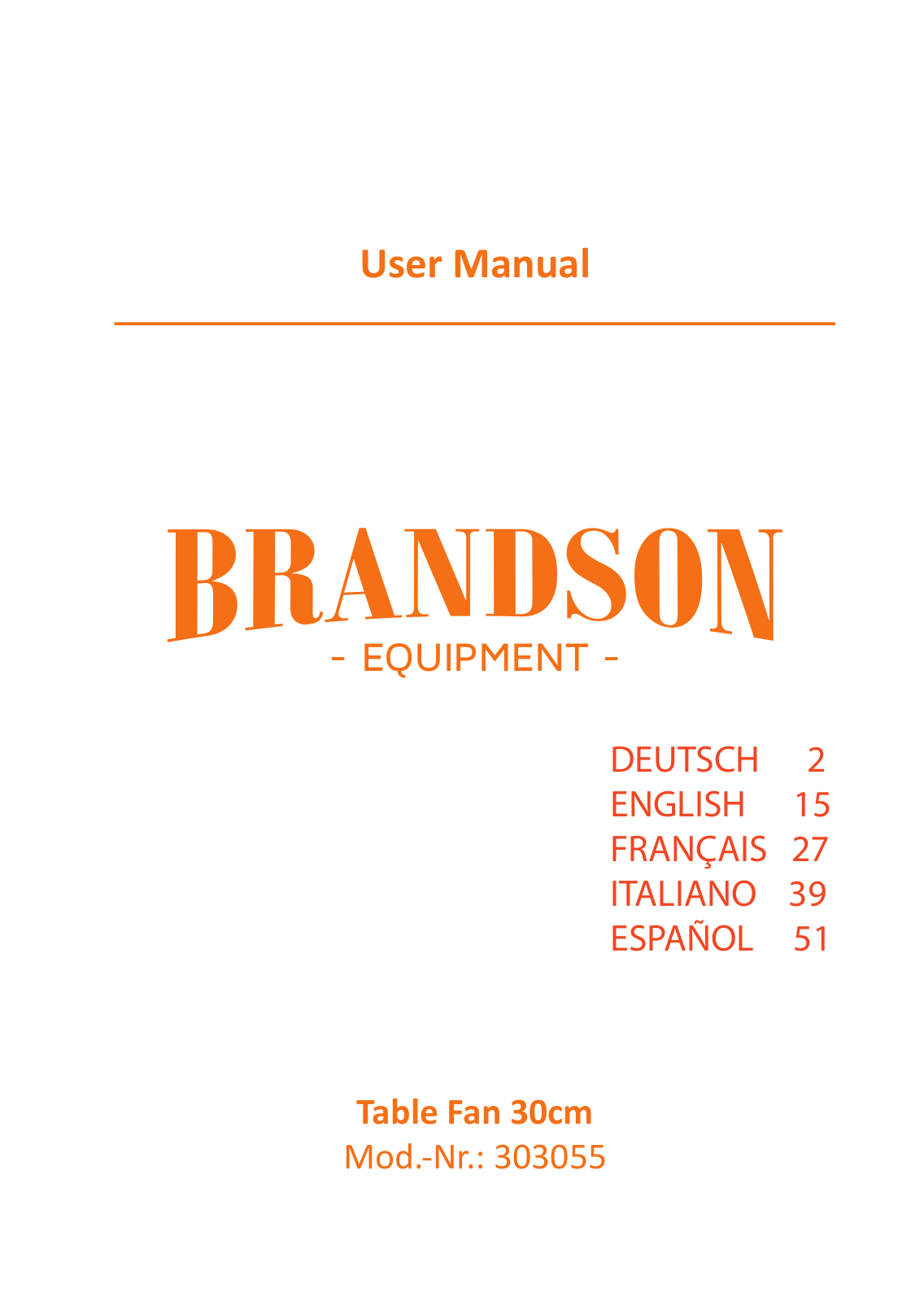 Brandson Equipment 303055 Service Manual